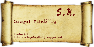 Siegel Mihály névjegykártya