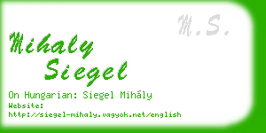 mihaly siegel business card